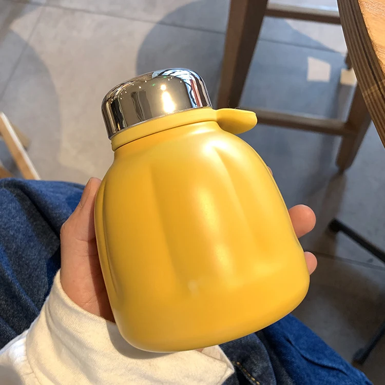 Custom Logo 250ml Water Bottle Thermo Stainless Steel Pumpkin Shape Vacuum Thermos Flask For Gift