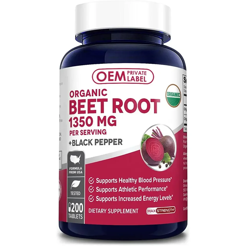 Beet Root Extract Capsules 1000mg  and Nitrate Supports Blood Pressure Heart Health Energy Athletic Performance