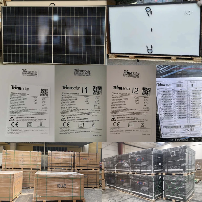 EU stock Trina Bifacial Solar Panel Vertex S+ 425W 430W 435W 440W All Black PV Panels Dual Glass N-TYPE PV Module NEG9RC.27