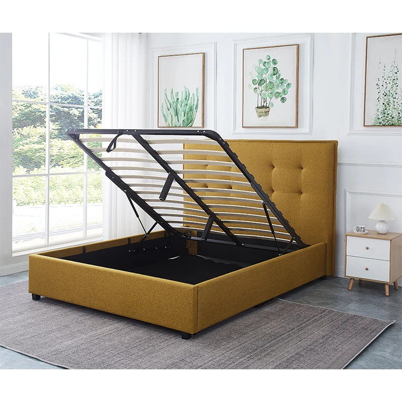 modern luxury fabric platform wooden beds upholstered twin full double california super king queen size bed frame with storage