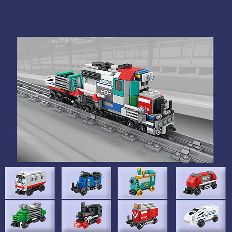 2024 Sticks building blocks Plastic Assembly blocks for Kids  Urban freight locomotive Accept Custom logo and package