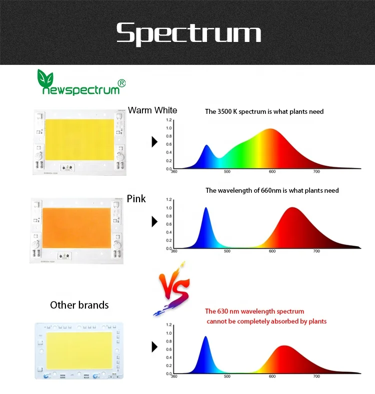 Full Spectrum 5054 Driverless 220V 50W 100W 150W White Pink Led Cob Led Grow Light COB Chip AC Cob Led Chip