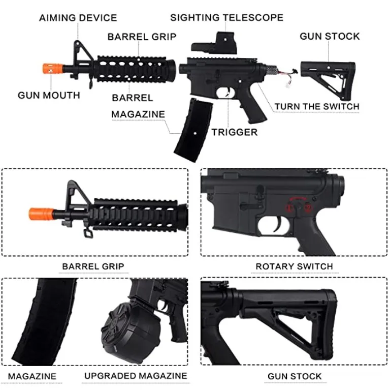 rts Amazon Choice M4a1 Gel Bullet Blaster MilSim Suitable for Adults Over 18 Years Old (Gen 8),Highly Assembled Toy Gun Outdoor