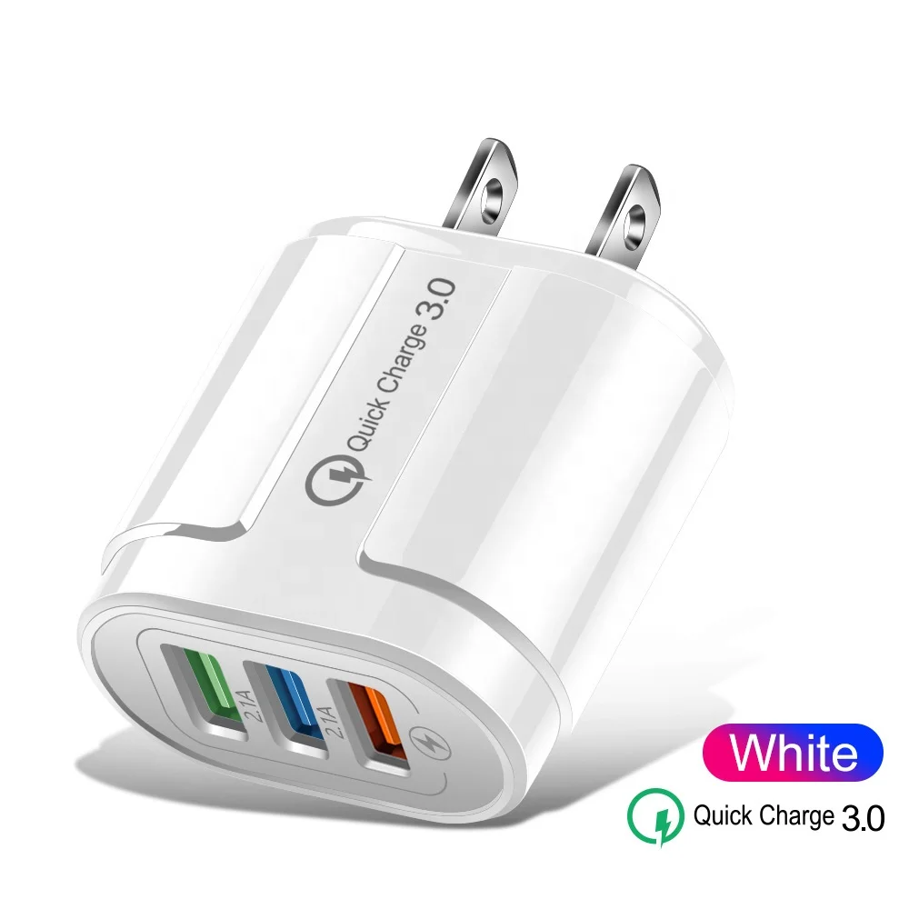 Universal Makaron Colorful Wall Charger 2A Mobile Phone Charger 3 Ports US Plug for Xiaomi Huawei Oppo USB Adapter