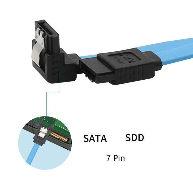 90 Degree 45CM 1M SATA II III Cable, Cable Creation 8-inch Red SATA II III 6.0 Gbps 7pin Female to Female Data Cable