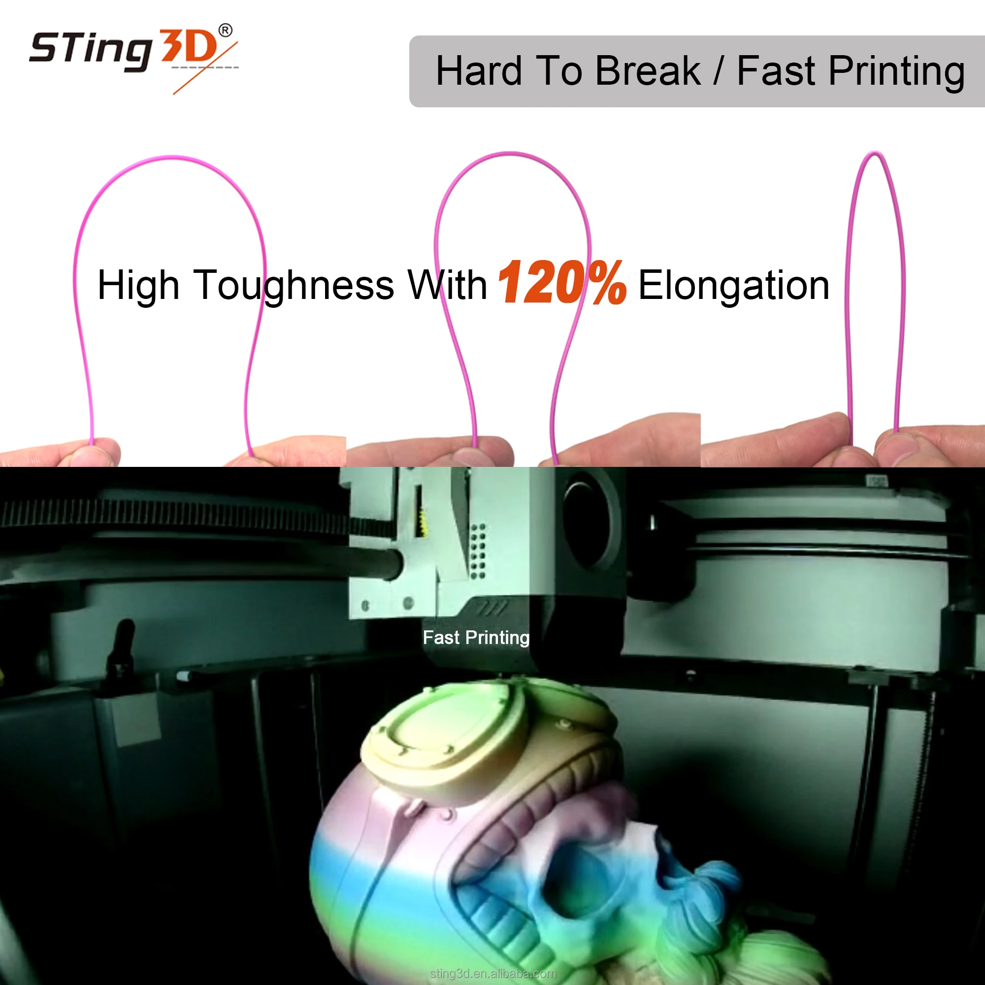 Sting3d red PLA pro filament 0.02mm accuracy PLA filamentos 175mm 3d filamentos 3d pen PLA rainbow filament