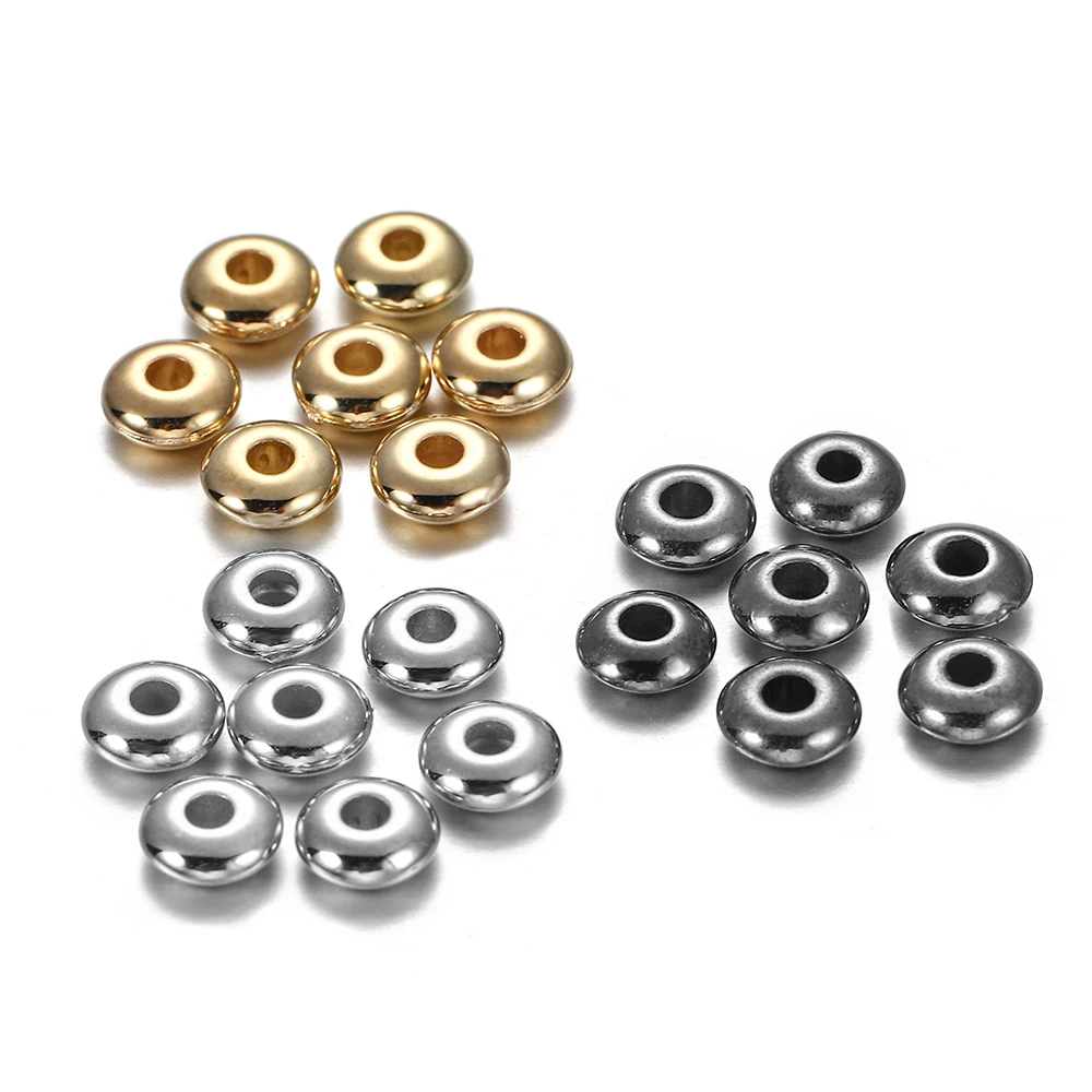 5 6mm  Charm Spacer Beads Wheel Bead Flat Round Loose Beads For DIY Jewelry Making Supplies Accessories