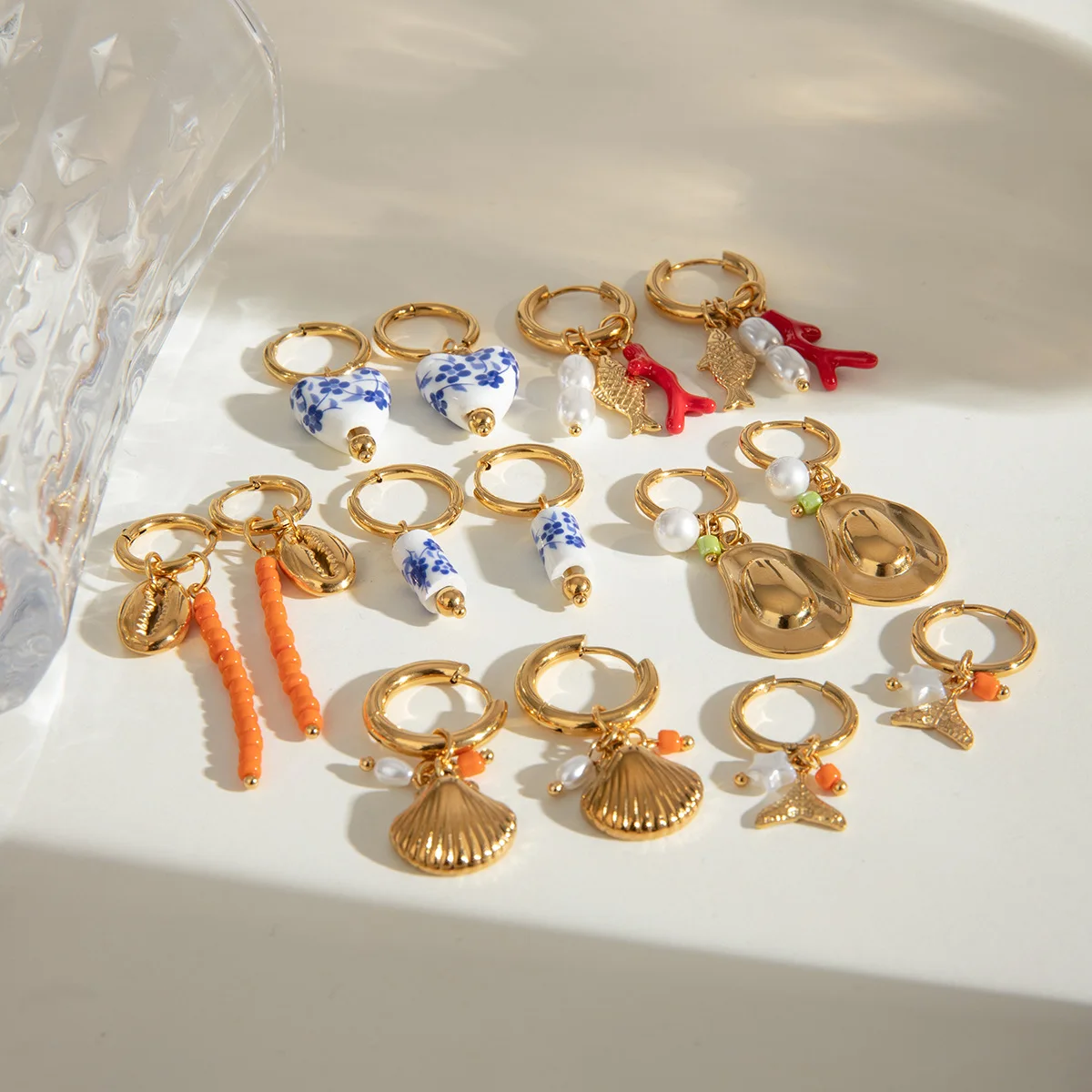 Женские серьги-кольца из нержавеющей стали