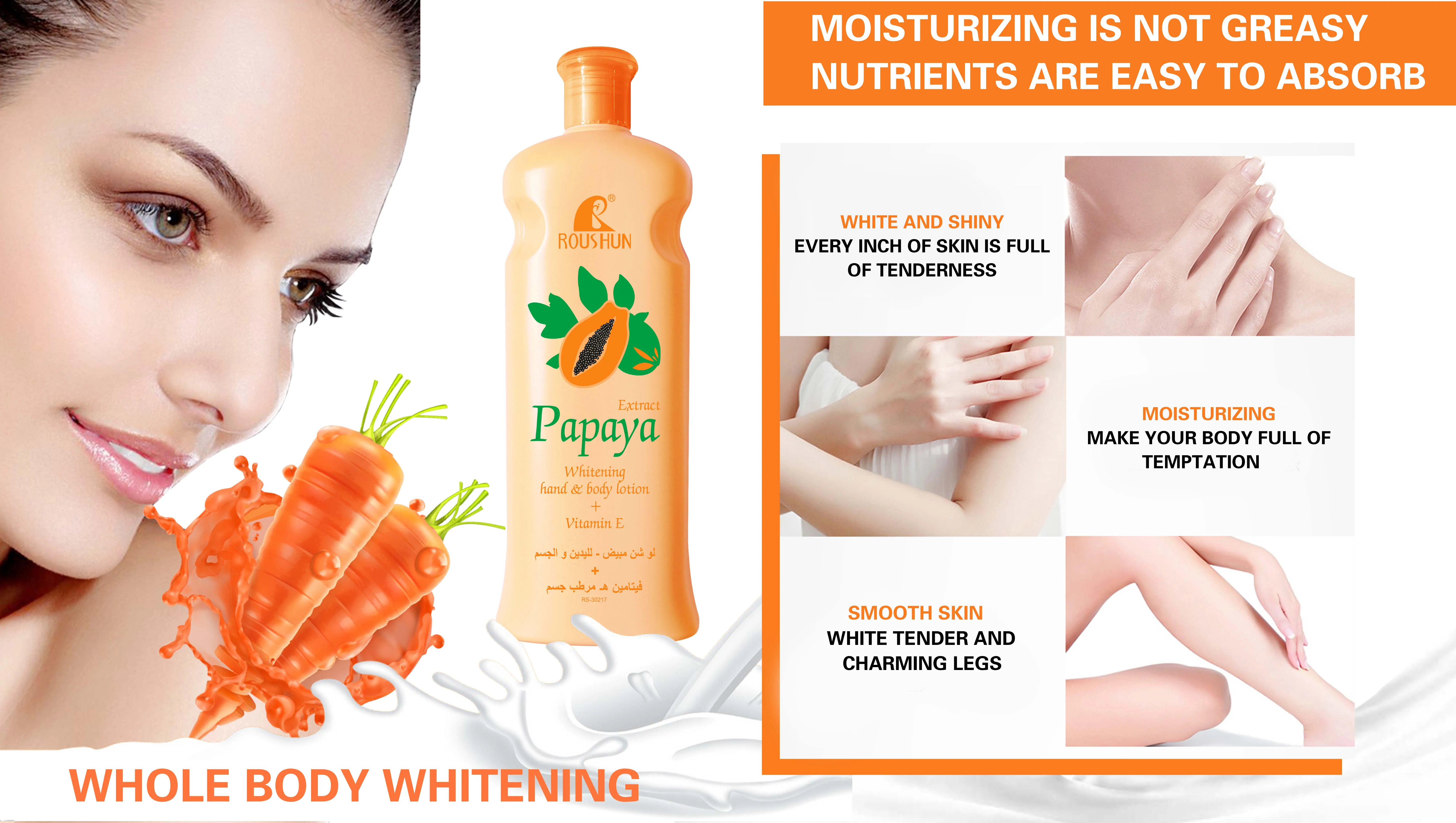 ROUSHUN Papaya body lotion 600ml Private Label Wholesale OEM