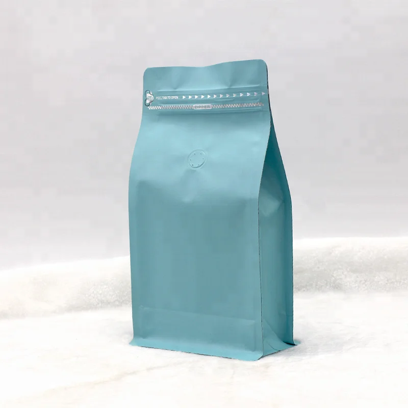 Wholesale Eight Side Seal Zipper Coffee Bag With Valve Food Grade Coffee Packaging Bag Aluminum Foil Bag For Coffee Beans Tea