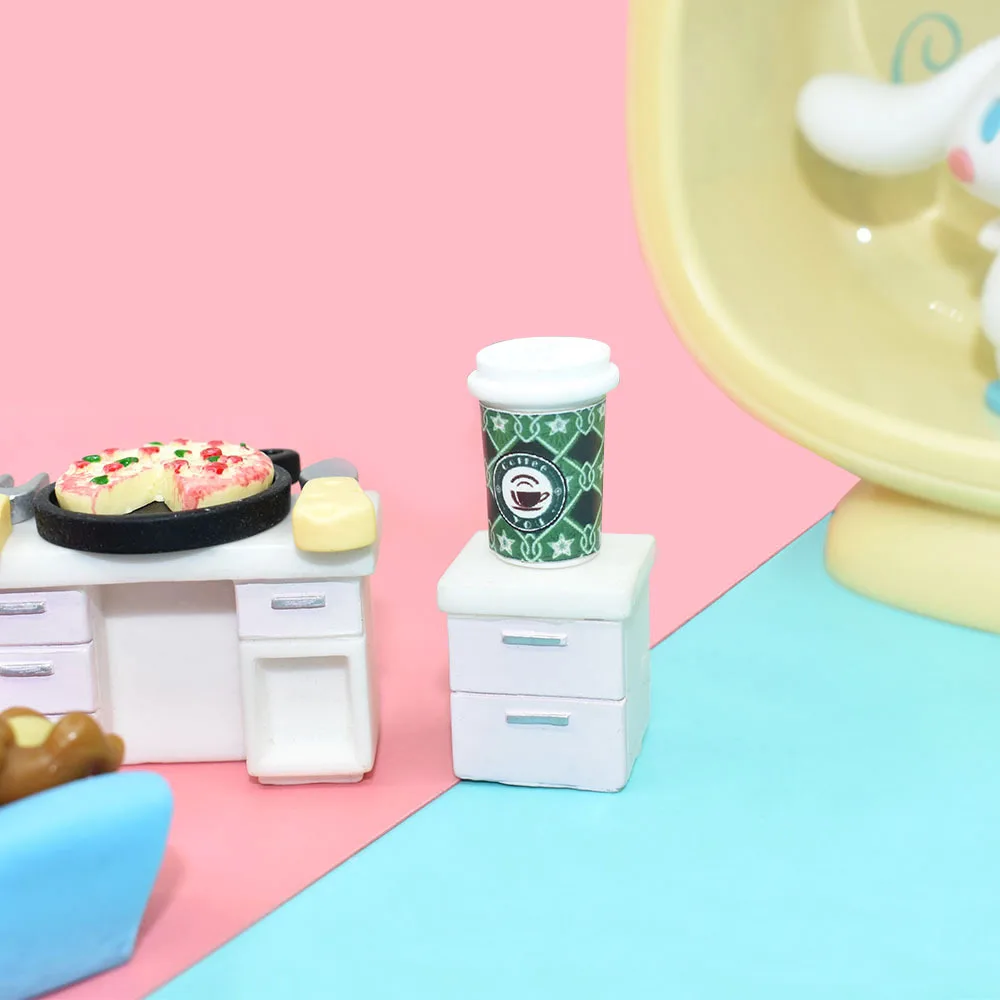 1:12 scale dollhouse miniature mini bjd doll Christmas coffee drink coffee cup for dollhouse decoration