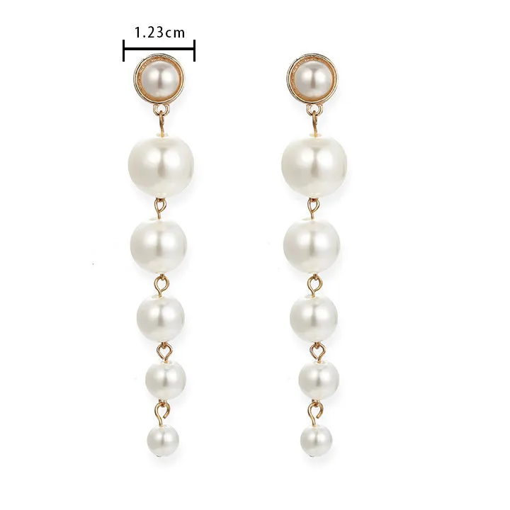 Fashion imitation pearl long earrings size pearl tassel earrings wholesale gift women earrings