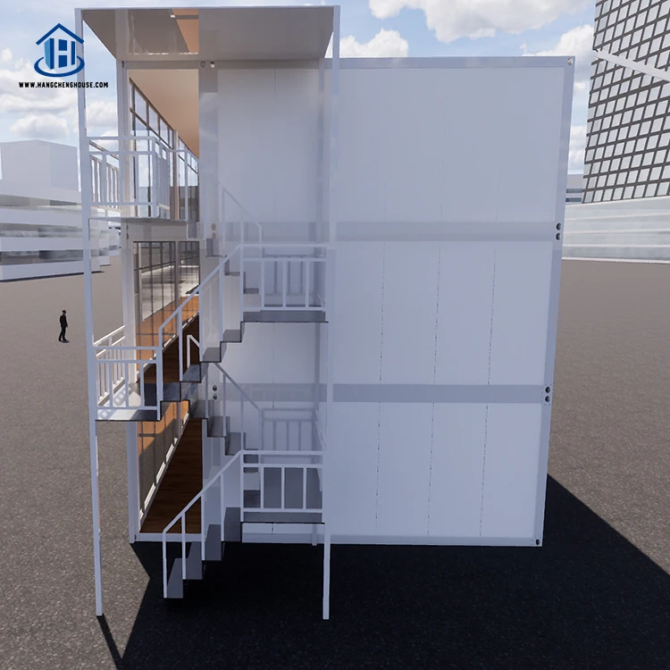 Knockdown Container Modular Office Building with Glass Wall Prefabricated 20 40 Feet Ft Container House Galvanized Steel CN;JIA