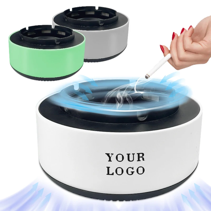 Home Ashtrays Portable Ash Tray USB Rechargeable Ashtray 2-in-1 Multifunctional Smokeless Ashtray