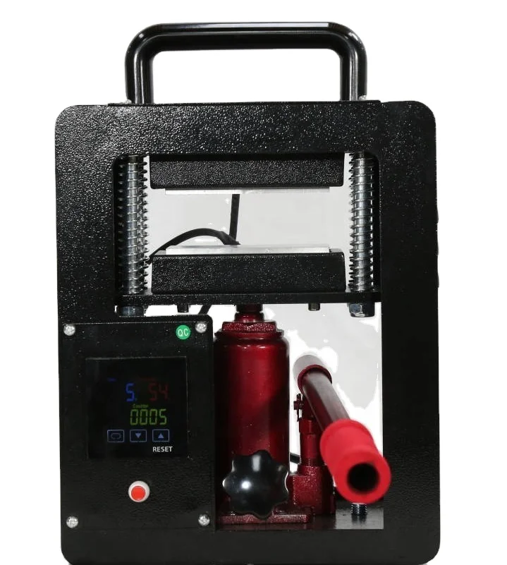 5 Ton Portable Hydraulic Press Machine  2.3 x 4.7 Inch Dual Heating Plate LCD Controller Timer Heavy automatic Duty Press