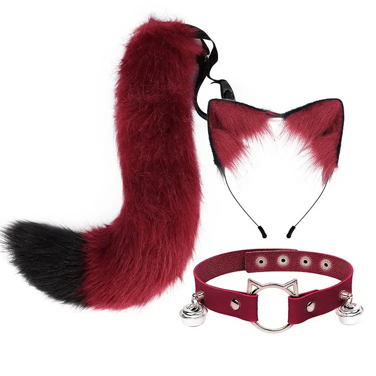 Hot Fashion Halloween Cosplay Party Style Handmade Women Hair Accessories Girls Anime Plush Animal Fur Cat Fox Ears Headbands