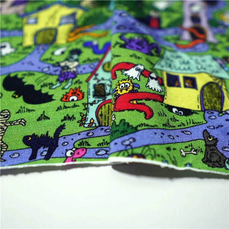 Wholesale custom Digital printed 70%bamboo 25%Cotton 5%Spandex terry cloth fabric for Hoodies 280gsm