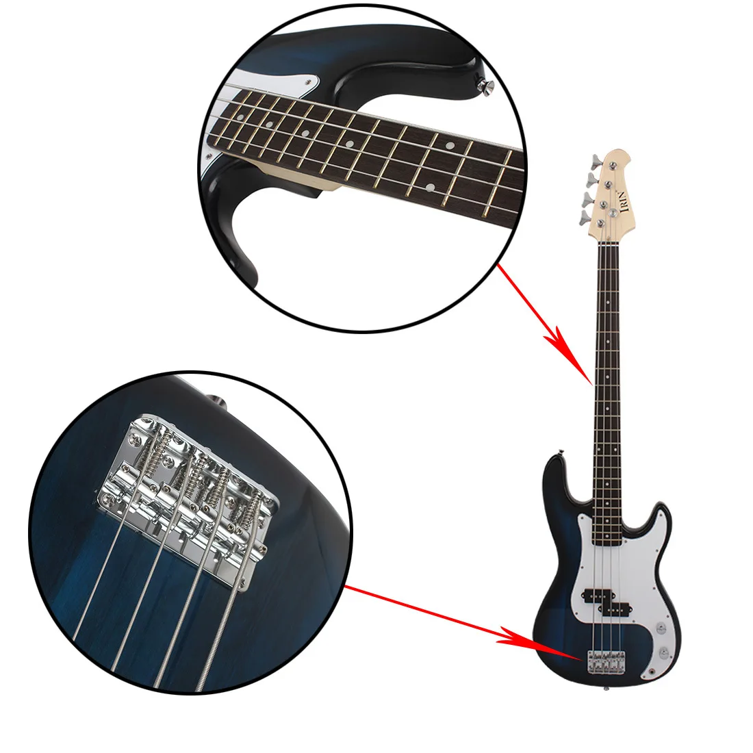 IRIN 4 String 20 Frets Electric Bass Guitar Maple Body Rosewood Fingerboard With Amp Bag Straps Bass Guitar Parts & Accessories