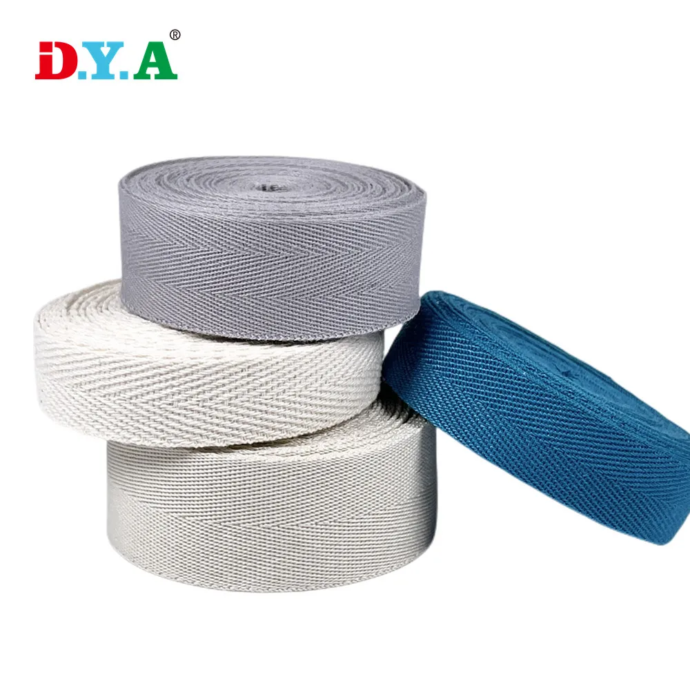 Custom color width herringbone cotton ribbon 1cm 1.5cm 2cm clothing decorative edging cotton bias binding tape
