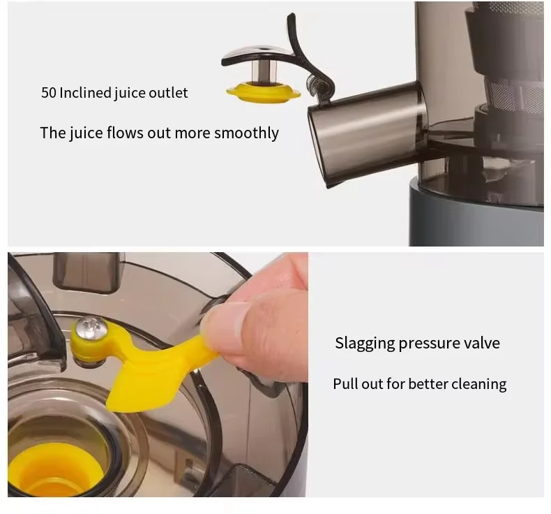 Multifunctional Easy to Clean Big Mouth Juice Extractor extracteur de jus de fruit Vegetales Commercial Cold Press Slow Juicer