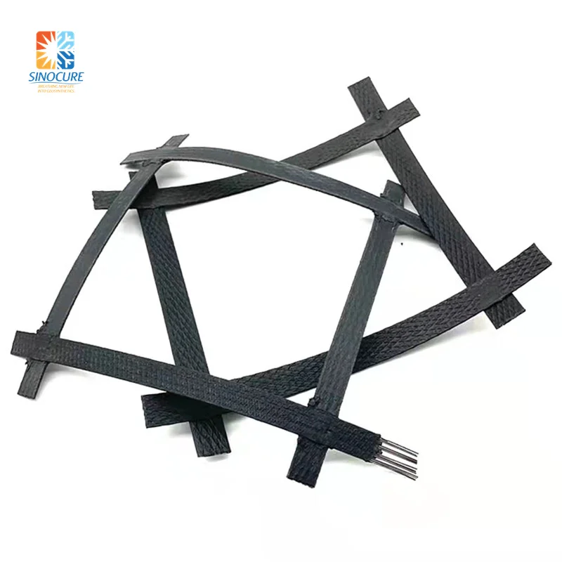 PET welded geogrid for road and railway slope treatment and reinforcement, reinforced bidirectional steel plastic grid