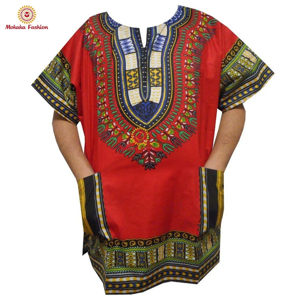 
Factory Wholesale Cotton African Pattern Print Various Colors Dashiki Men Clothing Shirt 