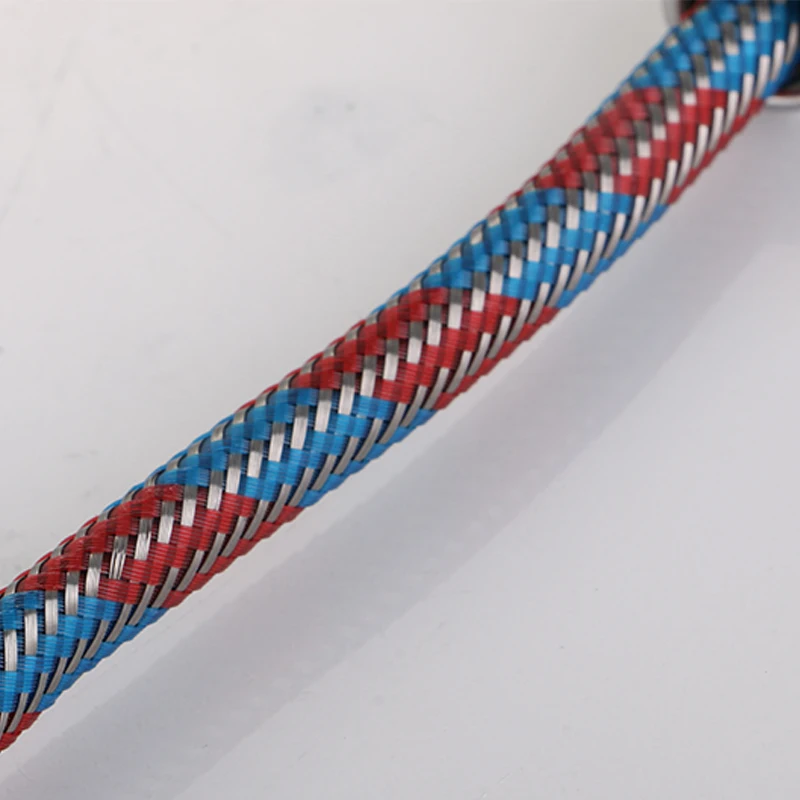 Polished Double Lock Pull Out Shower Hose Chrome Plated High Density SS Wire Braid Shower Pipe Shower Hose with Brass Nut