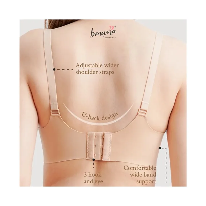 Wholesale High Quality Silk Seamless Nursing Tshirt Bra Lace XL Three Hook-And-Eye Closure Plain Breathable Nursing