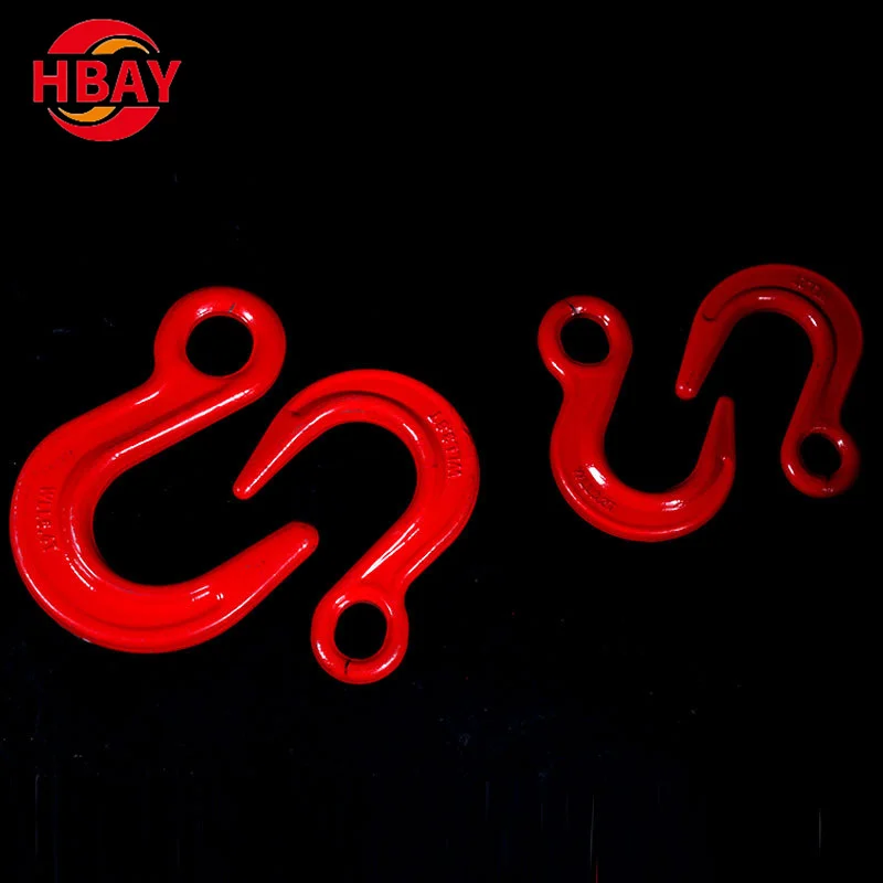 G80 Large Opening Eye Alloy Chain Fittings Zinc Plated Galvanized Foundry Hook for Lifting Carton Box Packing
