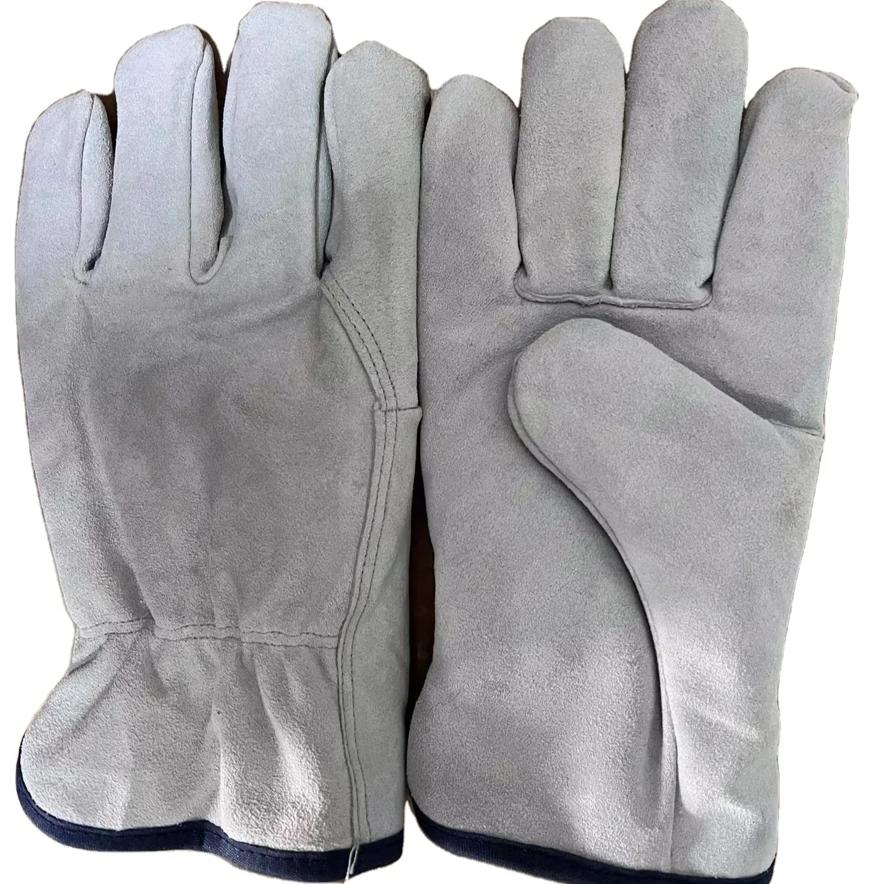 Wholesale Safety Work Machine Gloves Construction Labor Hand Protection Gloves Anti Slip Cow Split Leather Gloves