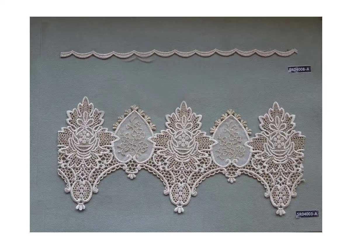 Hot Selling white leaky mesh lace embroidery curtains lace fabric clothing decorative edges factory direct sales accessories