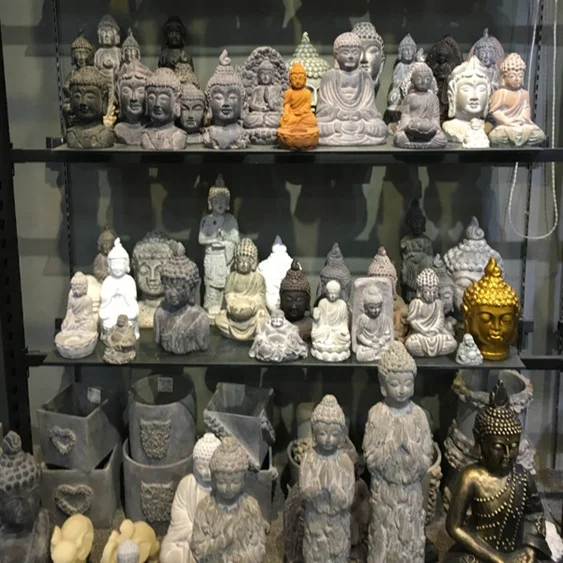 Creative design tealight holder ceramic cement Buddha candlestick candle holder table decoration for home decor garden ornaments