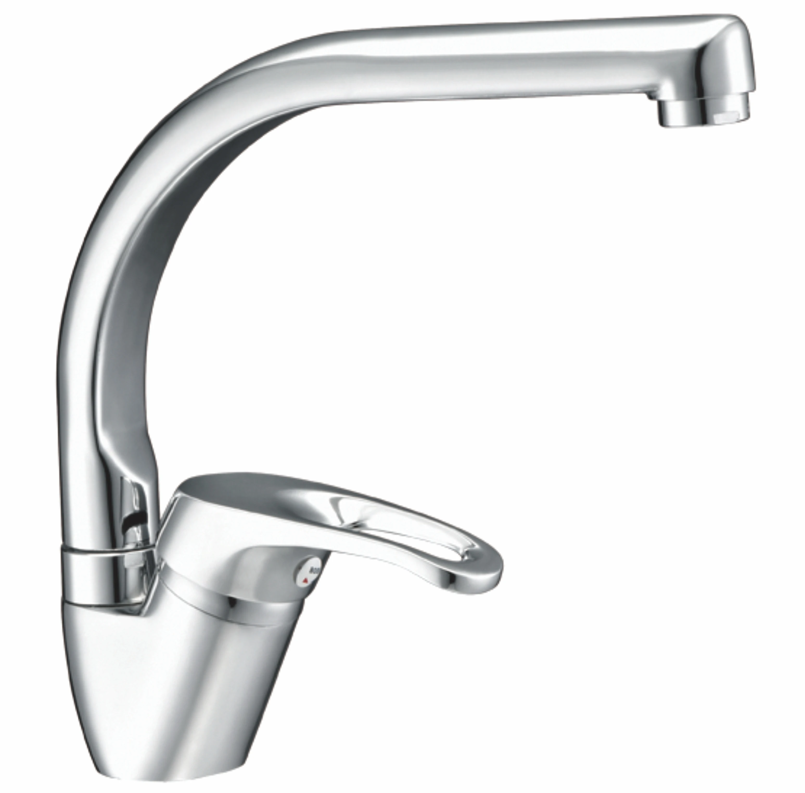 Kitchen Sink Faucet Mixer Tap (OB8257-10/9/11)BOOU Best Sale Single Handle Deck Mounted Chromed Cheap Zinc Alloy Brass Color Box