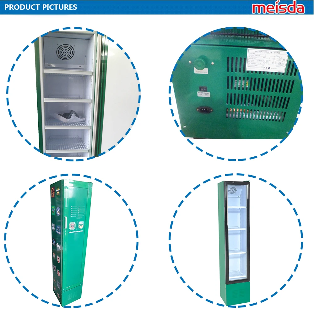 Meisda SC105 105L высококачественный дисплей для безалкогольных напитков холодильник Тонкий Стеклянный охладитель с хладагентом R600A