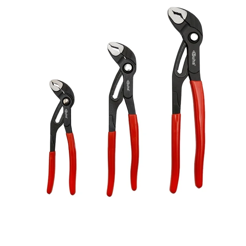 Secure quick clip 3pcs water pump pliers set 7 10 12 inch Fast Adjustable Tongue and Groove Pliers Wrench