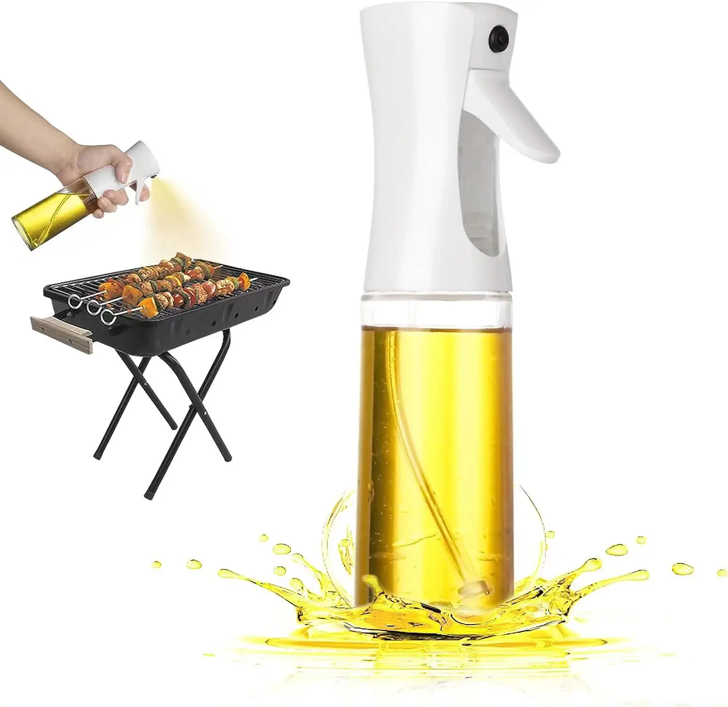 2023 Hot Selling 220 ML  Glass Oil Pump Spray Bottles Kitchen Cooking Oil Mist Sprayer Bottle Barbecue Food Olive Oil Sprayer