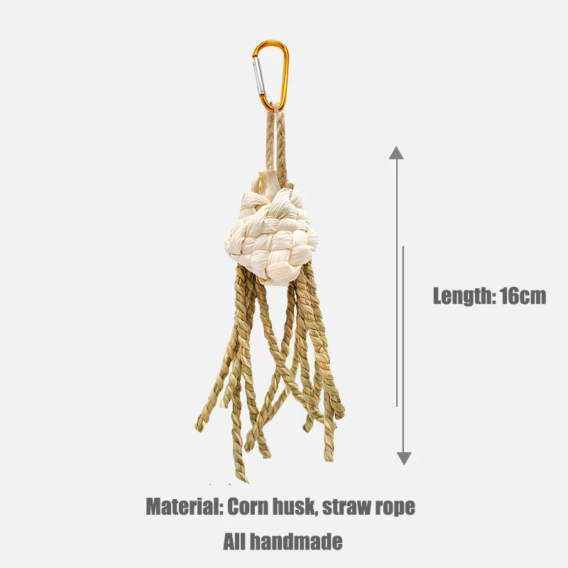 New Design Parrot Chew Toy Natural Cuttlebone Rattan Rope Pine Cones Wooden Toy More Fun Bird Bite