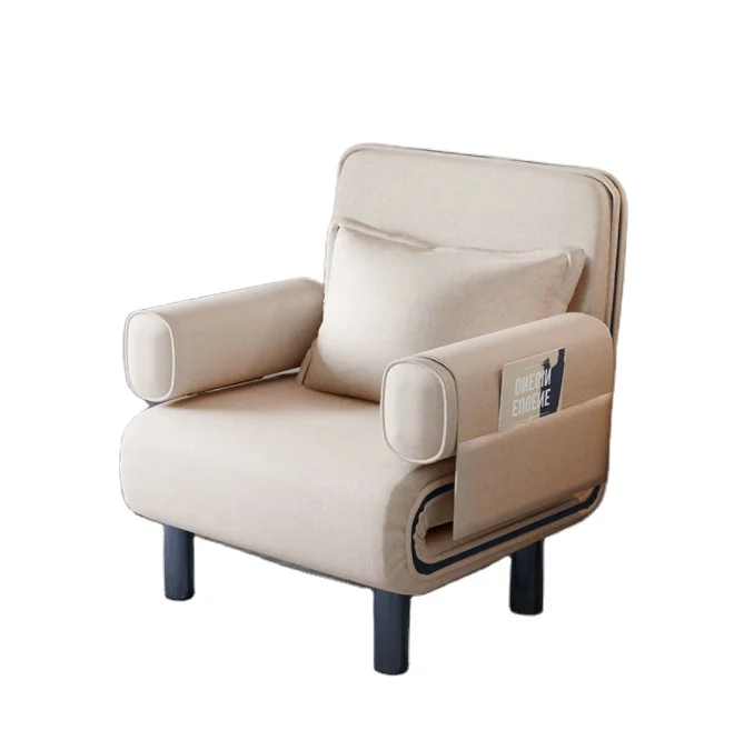 Modern Wooden Folding Chair Sleeper Three Seat Sofa Bed Living Room Multi-function Divan