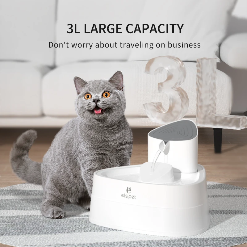 3L Cat Water Fountain Quiet Automatic Pet Water Dispenser For Cats Dogs Birds Electric Drinking Bowl Activated Carbon Filter