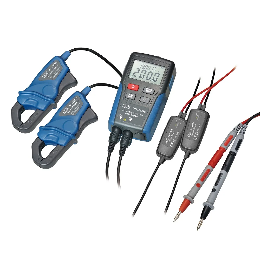 CEM DT-176CV2 TRure RMS AC Current and Voltage Data loggers with Analysis software
