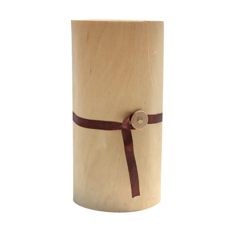 Gift Wine Bottle Tube Birch Veneer Soft Bark Cylindrical Wooden Cylinder Packaging Box