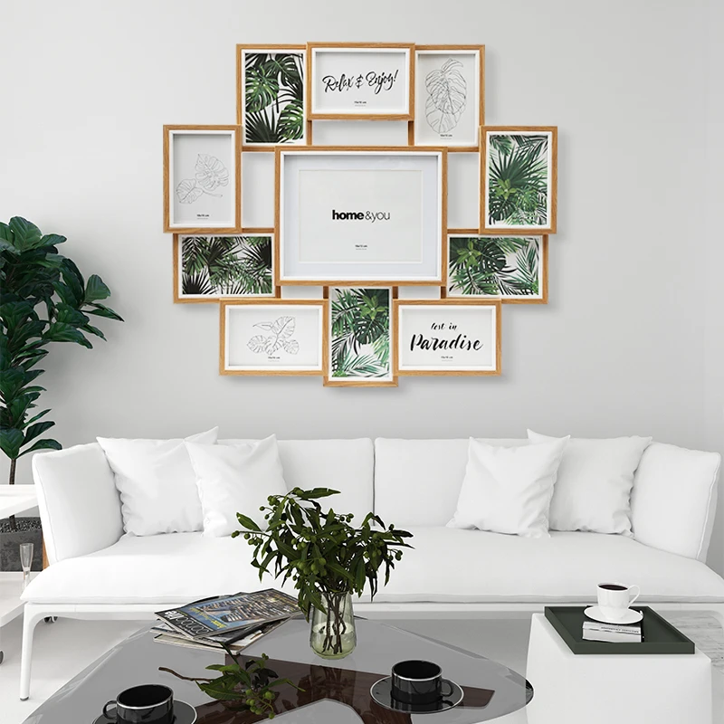 Factory Direct Sales Promotional Wall Hanging Wooden MDF Picture Photo Frame Home Decor Wooden Photo Frame Set