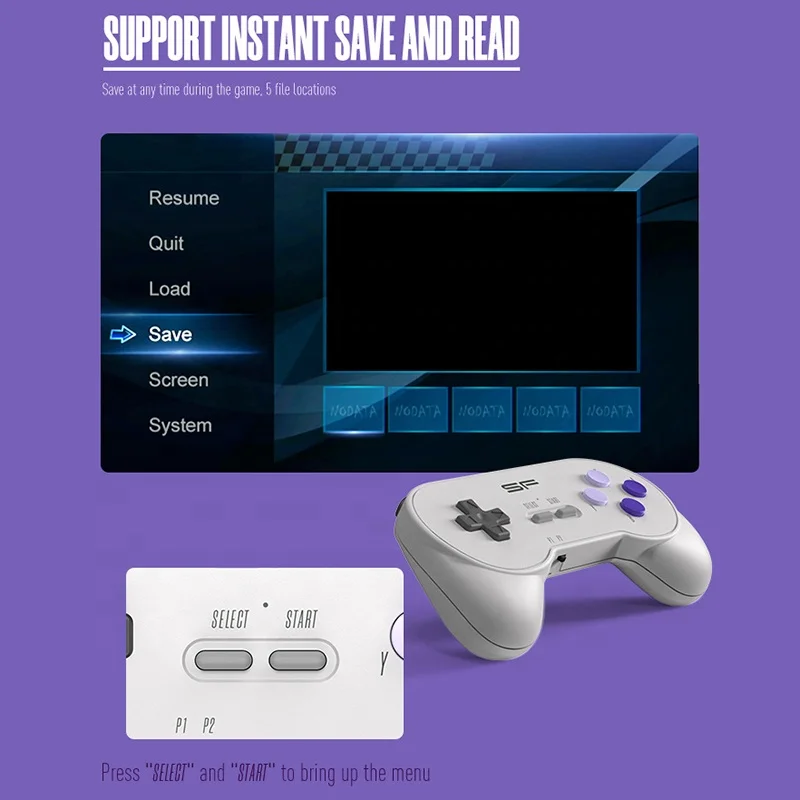 High Quality Y2-SFC Video Game Stick 4K H-D TV Output 3000+ Games Dual Wireless Controllers Y2-SFC Classic Video Game Consoles