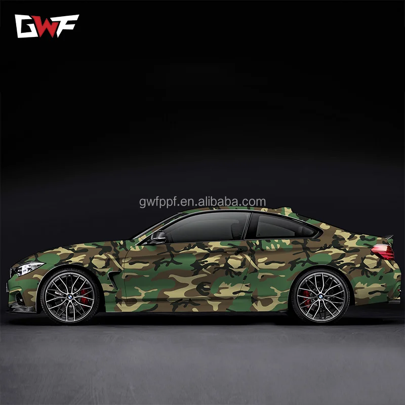 GWF Green Army Camo Camouflage Car Vinyl Film Sticker DIY Motorcycle Automobiles Accessories Decorate Sticker vinilos para autos