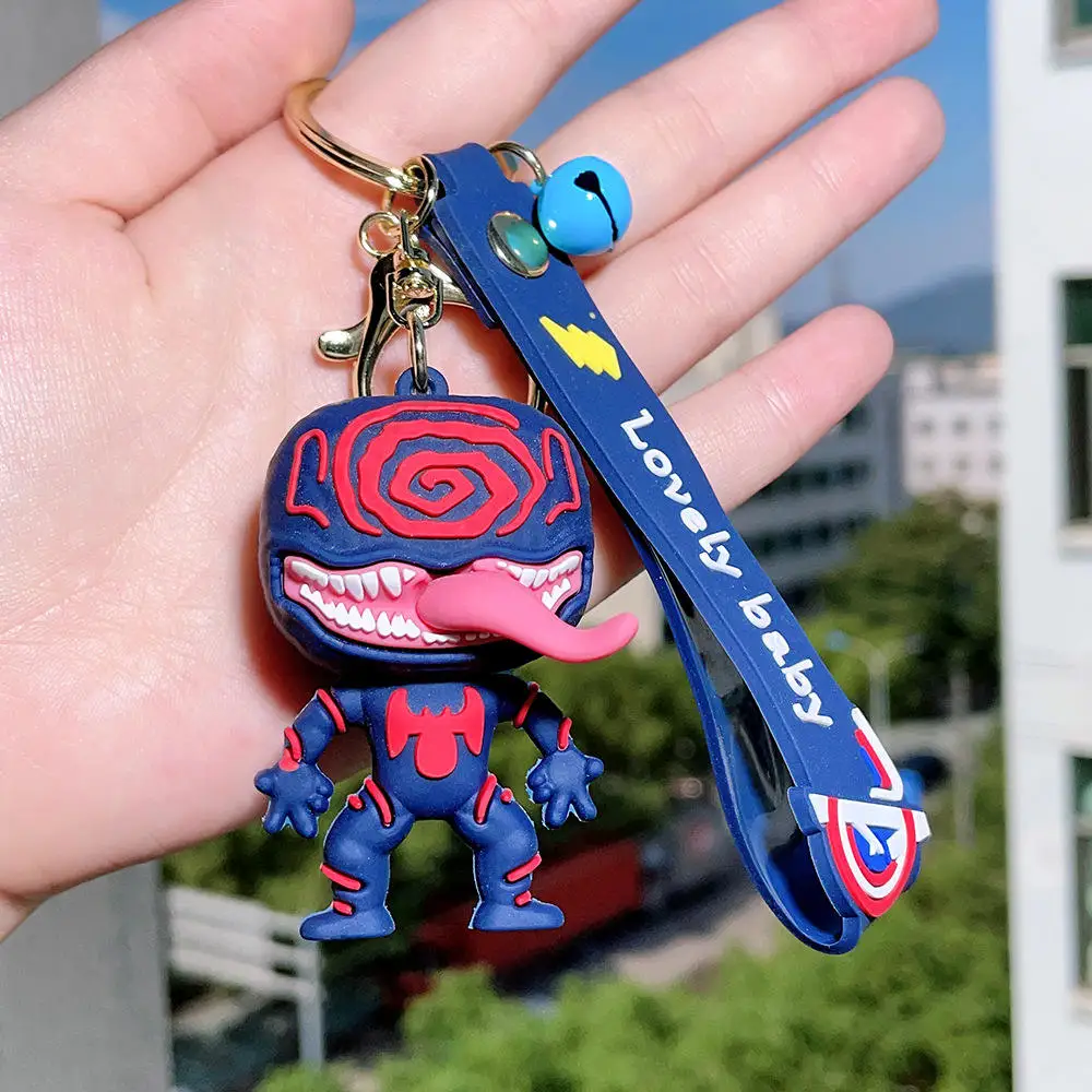 2023 Hot Sale New Marvel Poison Poison Deadly Guardian Venom Keychain Movie Same Personality Pendant Creative 3 Rubber Keychain