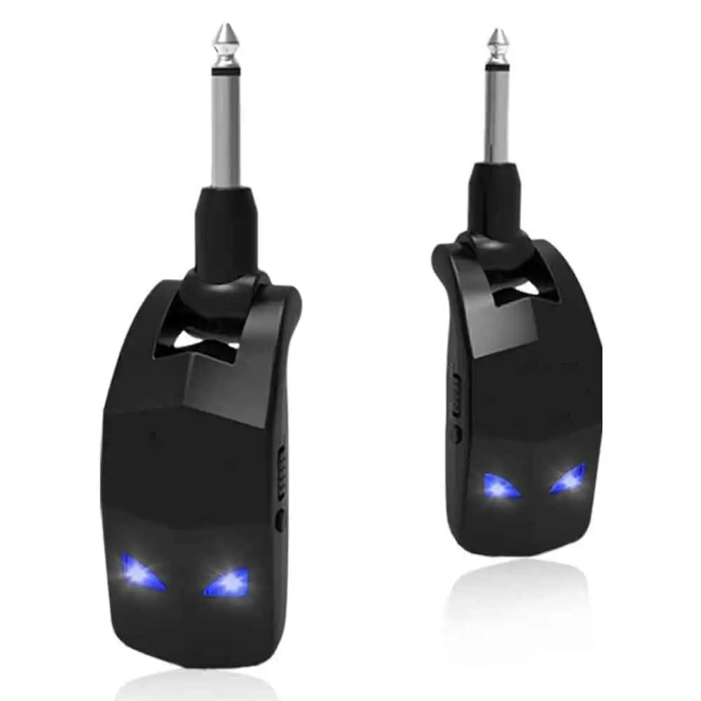 2.4GHz Wireless Guitar System 4 Channels Rechargeable Audio Wireless Transmitter Receiver for Guitar Bass Electric Instruments