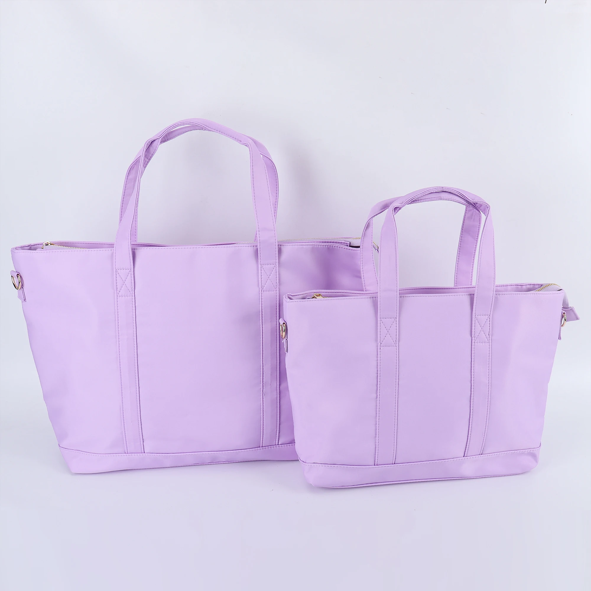 New Trendy Custom 8 Colors Zipper Adjustable Shoulder Strap Heavy Duty Waterproof Nylon Womens Pink Oversized Travel Tote Bag