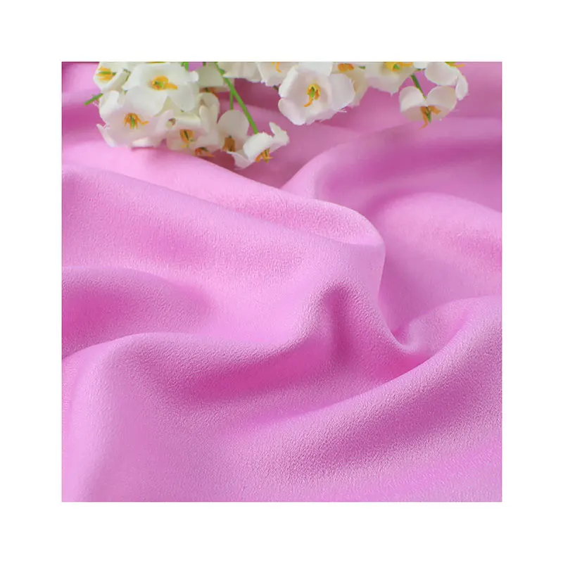 100% Полиэстеровая тянущаяся, сатиновая ткань креп Гладкий текстиль 170GSM имитация уксусной кислоты для женской одежды платье ткань