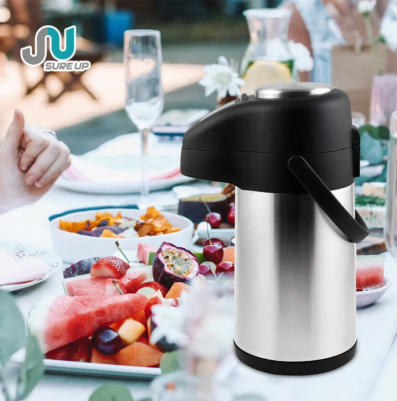 Fashional stainless steel coffee pot or tea pot  thermos vaccum flask  pump airpot