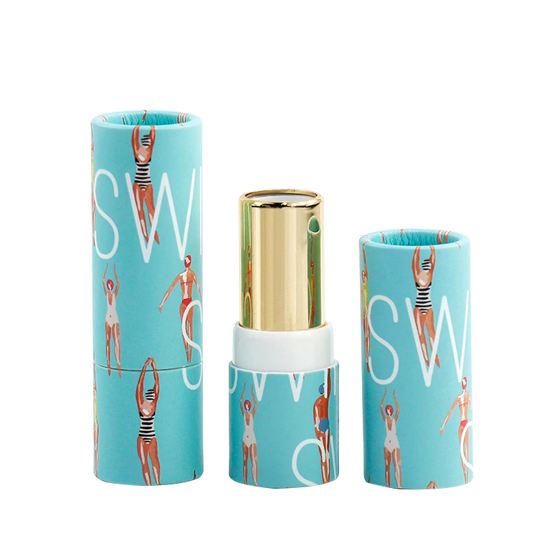 Одноразовые биоразлагаемые трубки для бальзама для губ с индивидуальным логотипом, экологически чистые Роскошные гофрированные коробки